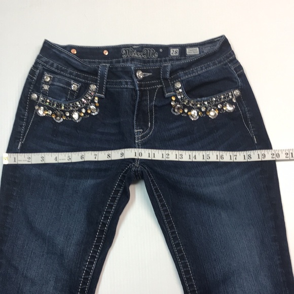 Miss Me Women’s Signature Ankle Skinny Blue Jean with Sequins Rhinestones. Sz 28 - Picture 10 of 11